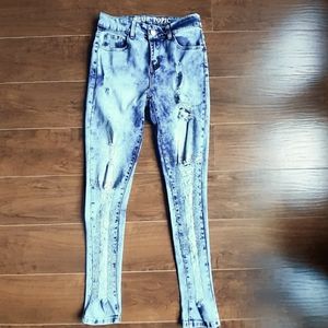 Blue Topic Faded Ripped Skinny jeans